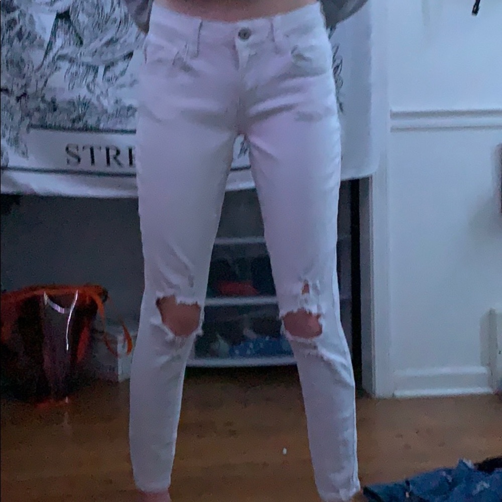 white ripped jeans.